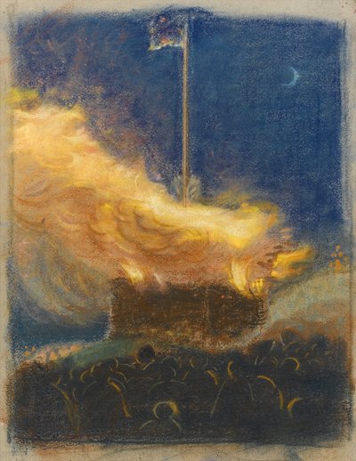 Freudenfeuer zur Feier der Krönung von George VI, 1936 von Henry A. Payne